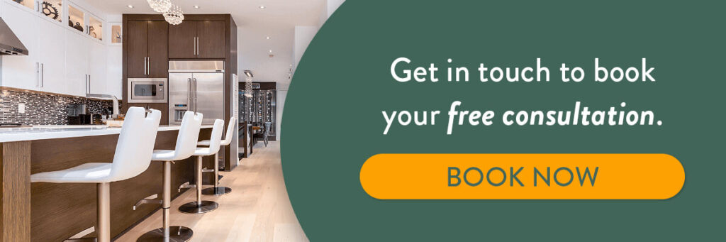 Contact banner with kitchen bar